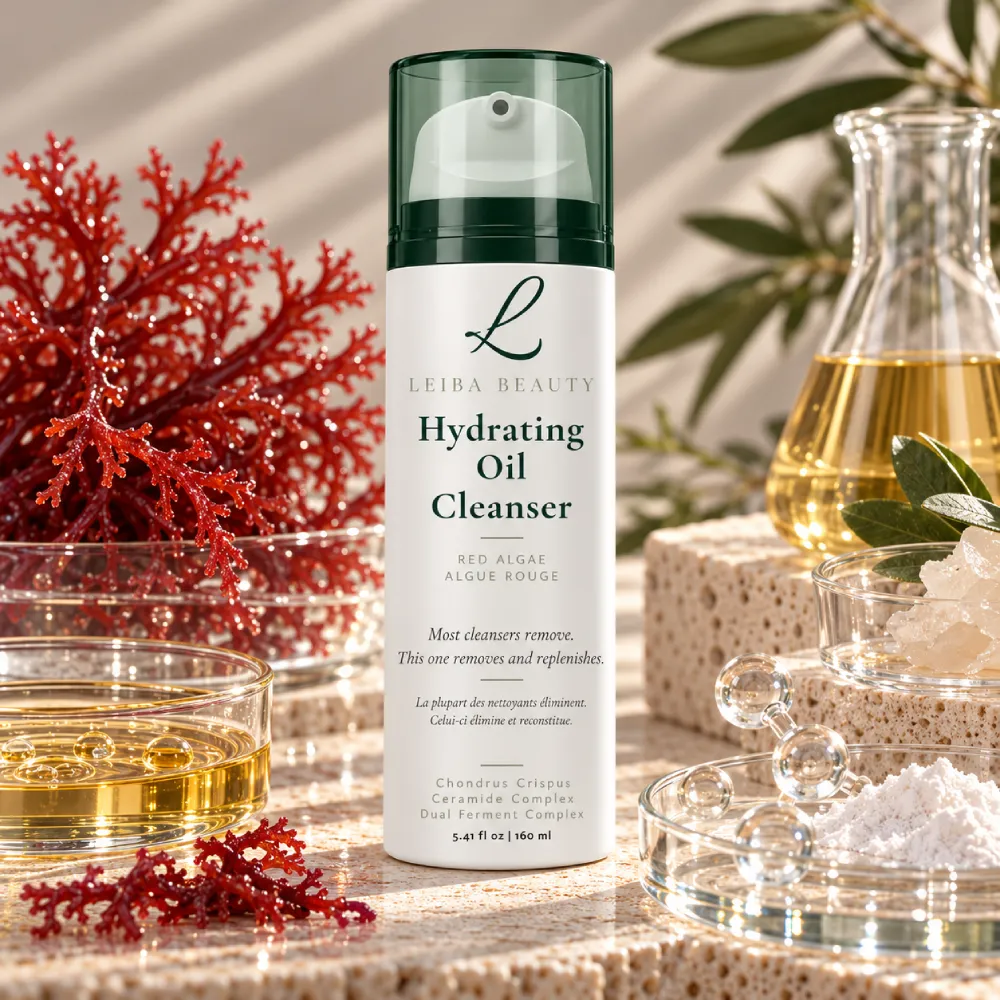 Leiba Beauty Hydrating Oil Cleanser with red algae — fragrance-free oil cleanser made in the USA