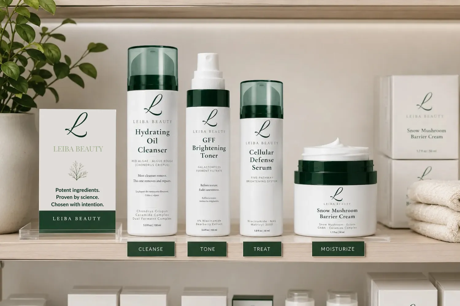 Leiba Collections sitting on a retail shelf